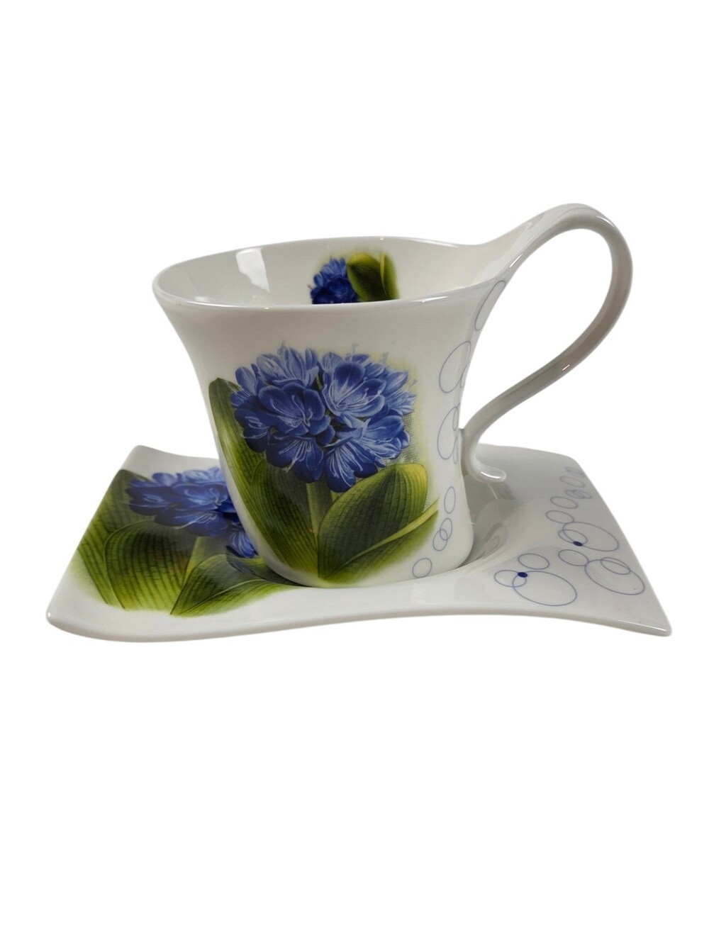 Orchid Garden Whimsical Hydrangea Teacup & Saucer